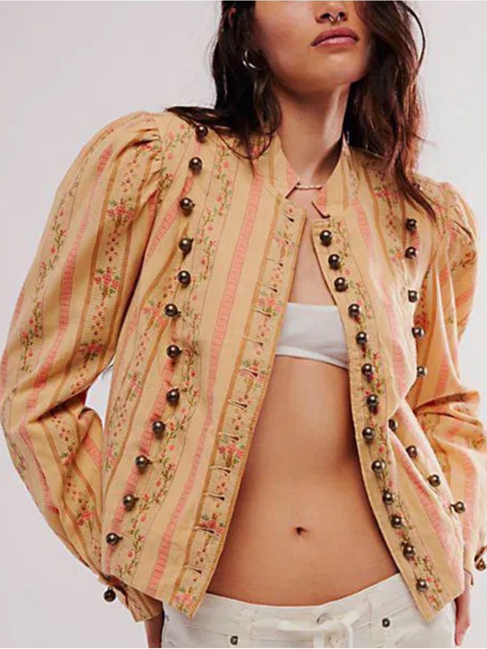 Free People-Sorel Cottage Jacket-Cottagecore-Floral-Boho-100% Cotton-S